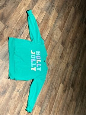 Green 'HOLLY JOLLY' Kids Sweatshirt